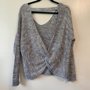 NWT express blue marled twist back knit sweater